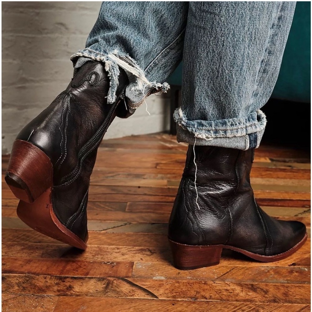 Free People New Frontier Western Ankle Bootie Size 39 = US 8.5